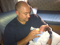 Mike with His New Baby Girl